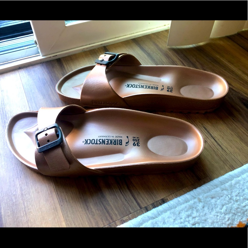 Birkenstock Madrid Sandals EVA Women’s Size US 8 EU 39 Narrow Fit Copper Slides